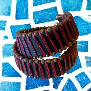 Upcycled leather bracelet